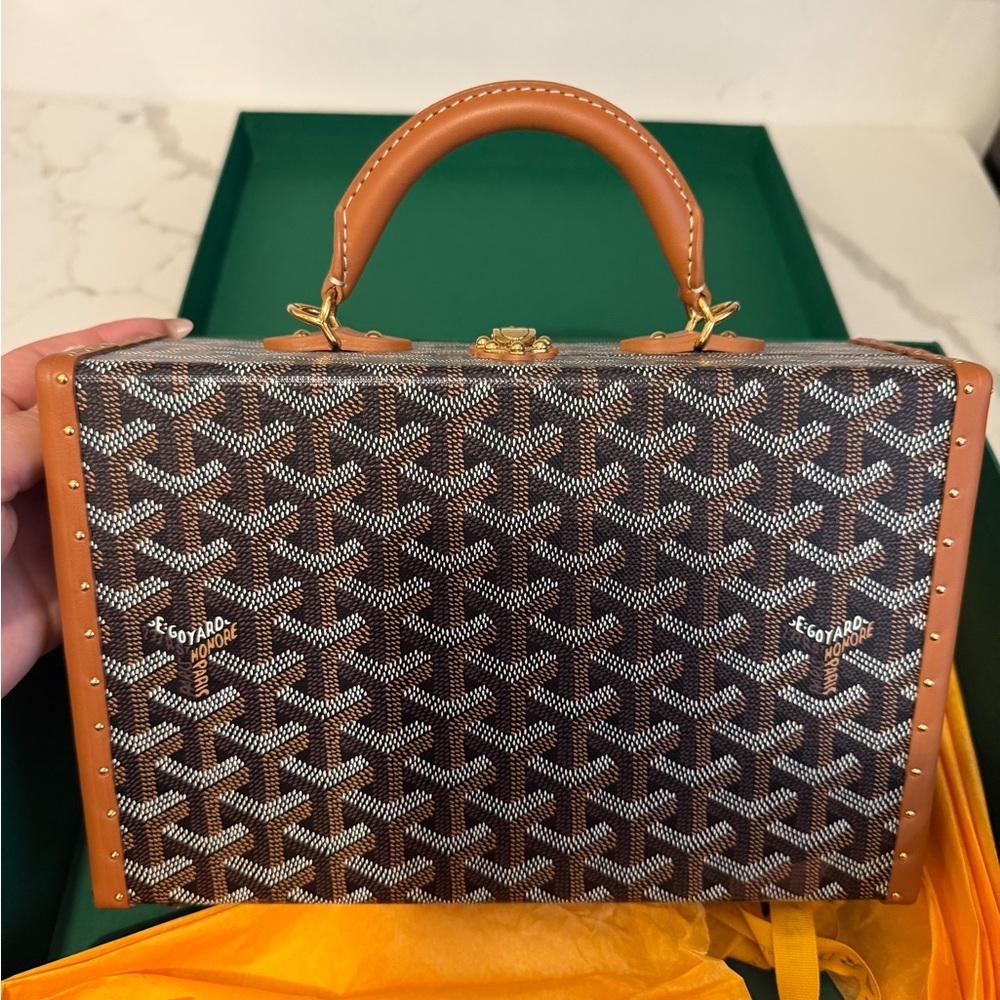 Goyard PM Black and Tan Hotel Trunk Bag BRAND NEW